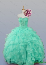 Custom Make Sweetheart Quinceanera Dresses with Beading and Ruffles