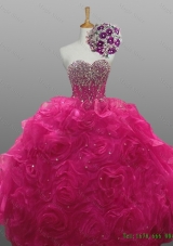 Custom Make Beading and Rolling Flowers Sweetheart Quinceanera Dresses for 2015 for Winter