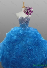 Custom Make Beaded Quinceanera Dresses in Organza for 2015 Fall