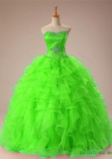2015 Custom Make Sweetheart Quinceanera Dresses with Beading and Ruffles for Fall