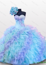 Custom Make Beading and Sequins Sweetheart Quinceanera Dresses for 2015