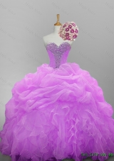 2015 Custom Make Sweetheart Quinceanera Dresses with Beading and Ruffled Layers