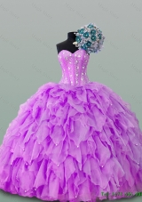 2015 Custom Make Sweetheart Beaded Quinceanera Dresses in Organza