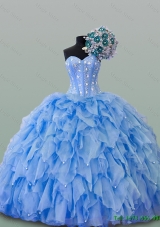 2015 In Stock Sweetheart Quinceanera Dresses with Beading and Ruffles