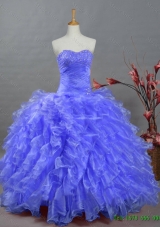2015 Real Sample Sweetheart Dresses for Quinceanera with Beading and Ruffles