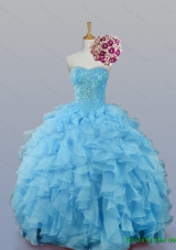 2015 Real Sample Sweetheart Quinceanera Dresses with Ruffles