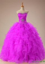2015 Summer Real Sample Sweetheart Quinceanera Dresses with Beading