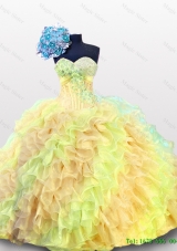 Real Sample Multi Color Beading Quinceanera Dresses with Sweetheart