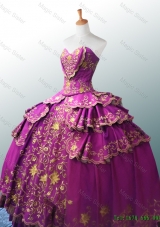 Beautiful Sweetheart Ball Gown Fuchsia  Custom Make Quinceanera Dresses with Appliques