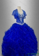 Romantic Sweetheart Custom Make Quinceanera Dresses with Beading and Ruffles in Blue