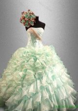 Pretty 2015 Strapless Custom Make Quinceanera Dresses with Beading and Ruffles