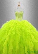 2016 Gorgeous Yellow Green Beautiful Quinceanera Dresses with Ruffles