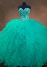 2016 New arrival Gorgeous Cheap Sweetheart Ball Gown Sweet 16 Dresses in Turquoise