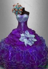 New Arrivals Sequined Purple Sweet 16 Gowns with Ruffles