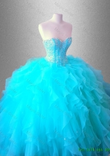 2015 Popular Sweetheart Quinceanera Dresses with Beading and Ruffles