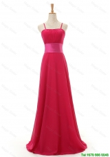 Vintage Spaghetti Straps Long Red Prom Dress for 2016