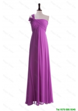 New Style Custom Made Empire One Shoulder Prom Dresses with Ruching