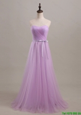 Discount Beautiful Sweetheart Lilac Long Prom Dresses with Sweep Train