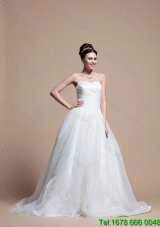 Perfect A Line Strapless Wedding Dresses with Beading in 2016
