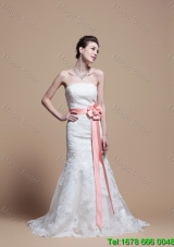 2016 Summer Luxurious Made Mermaid Strapless Wedding Dresses with Court Train