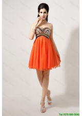 Discount Latest Beaded and Sequined Prom Dresses in Orange