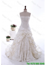 Most Popular Beading and Embroidery Court Train Wedding Dresses for 2016 Spring