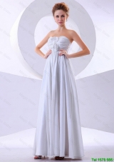Elegant New Arrivals Hot Sale Hand Made Flowers Empire Prom Dresses in White