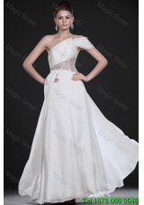 Perfect One Shoulder Beading Long Wedding Dresses
