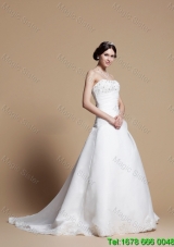 2015 Winter Popular A Line Wedding Dresses with Beading and Appliques