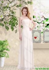 Cheap One Shoulder Hand Made Flowers Dama Dresses in Champagne