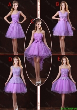 2016 Popular Laced Lilac Dama Dresses with A Line
