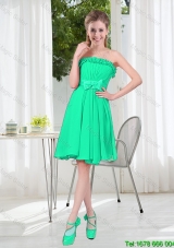 A Line Strapless Turquoise Prom Dresses for Spring