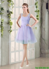 Custom Made A Line Straps Short Prom Dresses with Ruching