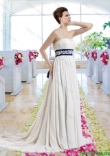Exclusive Empire Strapless Wedding Dresses with Sashes