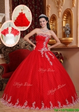 New Style Ball Gown Appliques Custom Make Quinceanera Dresses in Red