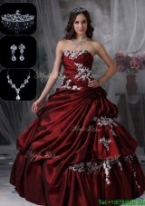 2016 Classical Strapless In Stock Quinceanera Dresses in Burgundy