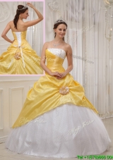 New Style Best Selling Yellow Ball Gown Strapless Quinceanera Dresses