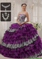 New Style Modern Purple Sweetheart Quinceanera Dresses with Beading