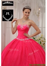 New Style Latest Ball Gown Appliques Quinceanera Dresses in Coral Red