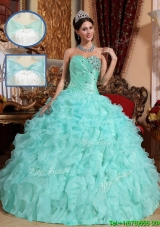 Exclusive Apple Green Quinceanera Dresses with Beading and Ruffles