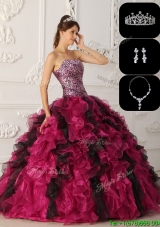 Exquisite Organza RufflesSweet Sixteen Dresses in Multi Color