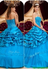 2016 Cheap Strapless Quinceanera Gowns with Appliques and Beading
