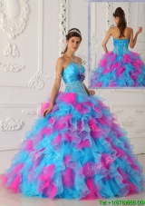 Lovely Multi Color Floor Length Appliques Quinceanera Dresses