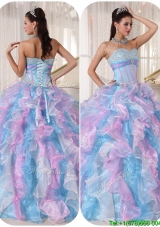 Fashionable Sweetheart Quinceanera Gowns with Ruffles and Appliques