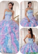 2016 Beautiful Sweetheart Ruffles and Appliques Quinceanera Dresses