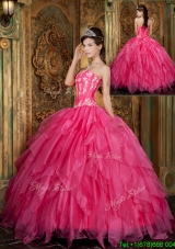Latest Ball Gown Floor Length Hot Pink Vestidos de Quinceanera