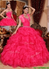 2016 Fashionable Beading Coral Red Vestidos de Quinceanera with Sweetheart
