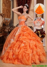 2016 Exclusive Orange Red Ball Gown Quinceanera Dresses with Beading