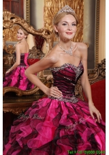 Latest Ball Gown Sweetheart Beading and Ruffles Quinceanera Dresses