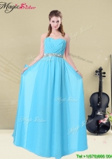 Summer Fashionable Ruching Prom Dresses in Aqua Blue